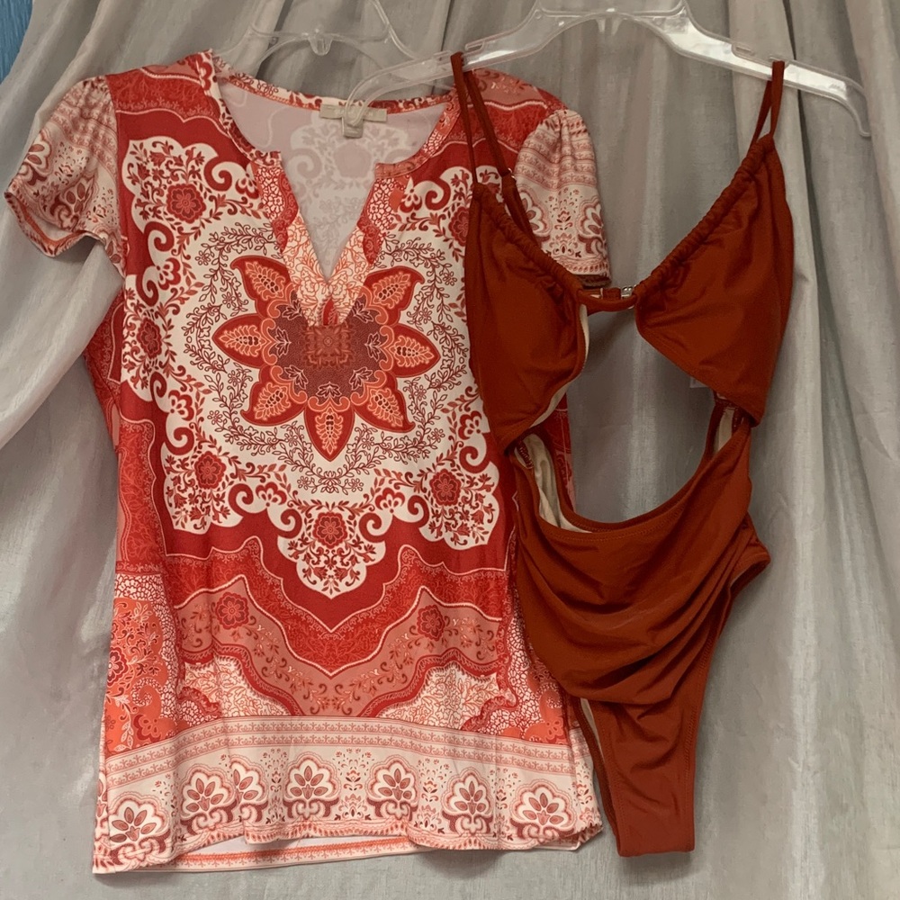 Sunny Leigh Red One Piece Swimsuit